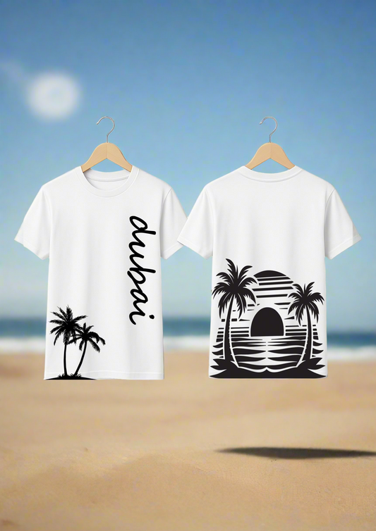 Palm Sunset Print T-Shirt – White | Urban Islandwear