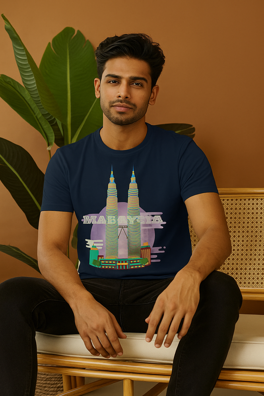 Men’s Malaysia Landmark Graphic T-Shirt – Stylish Travel-Inspired Tee